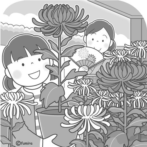 �e�Ղ�ŋe�̔��������Ă��鏗�̎q�̃C���X�g�i���m�N���j