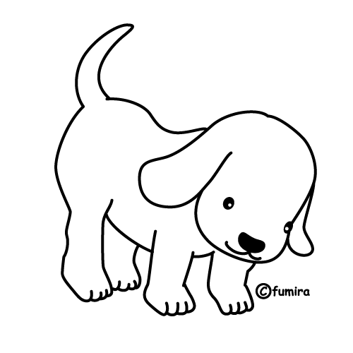 ビーグル犬のイラスト ぬりえ 子供と動物のイラスト屋さん わたなべふみ