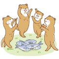 魚を並べて踊っているかわうそのイラスト(ソフト) 魚を並べて踊っているかわうそのイラスト(ソフト)