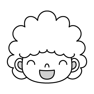 女の子9 外国の女の子 金髪 モノクロ 子供と動物のイラスト屋さん わたなべふみ