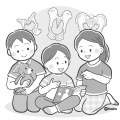 理科の本を読むこどもたちのイラスト(モノクロ) 理科の本を読むこどもたちのイラスト(モノクロ)