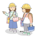 友達と話をしている高学年の女の子のイラスト(カラー) 友達と話をしている高学年の女の子のイラスト(カラー)
