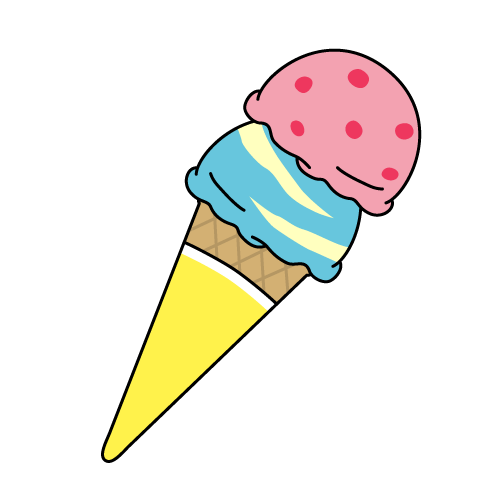 アイスクリームのイラスト カラー 子供と動物のイラスト屋さん