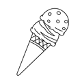 アイスクリーム（ぬりえ） 