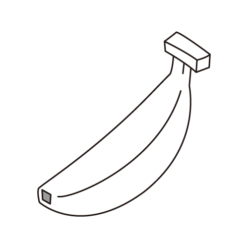 バナナ カラー モノクロ ぬりえ