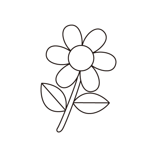 花のイラスト（ぬりえ）