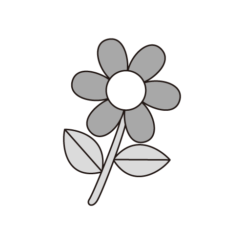 花のイラスト（モノクロ）
