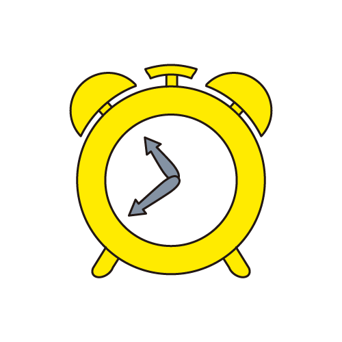 めざまし時計のイラスト（カラー）