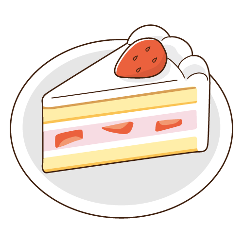 いちごのショートケーキのイラスト（カラー）