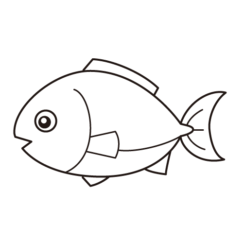 魚 カラー モノクロ ぬりえ