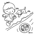 流し雛(ぬりえ)