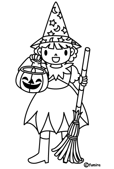 ハロウィン 魔女のイラスト