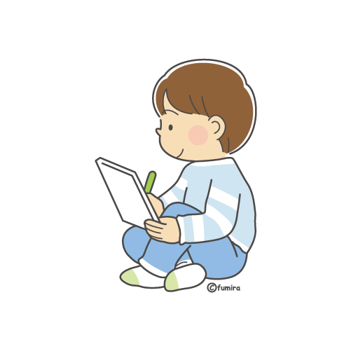 ������ĉ�����`���Ă���j�̎q�̃C���X�g�i�J���[�j