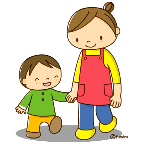 幼稚園の先生と子どもの散歩のイラスト ソフト