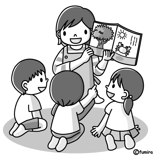 絵本 読み聞かせ モノクロ 子供と動物のイラスト屋さん わたなべふみ