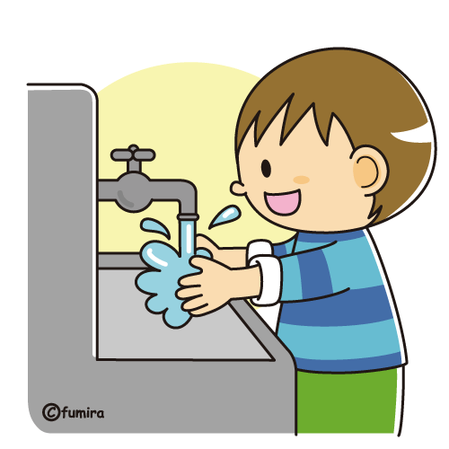 風邪の予防 手洗いのイラスト カラー