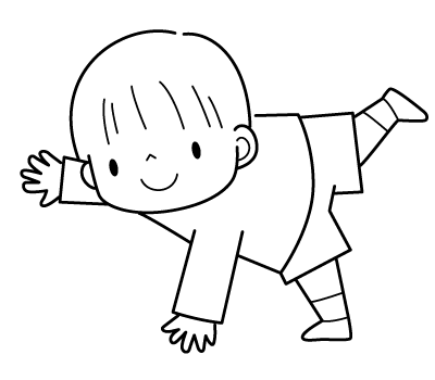 こどものポーズ５（モノクロ）

