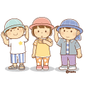 帽子をかぶる子どもたちのイラスト(ソフト) 帽子をかぶる子どもたちのイラスト(ソフト)