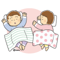 お昼寝する子どもたちのイラスト(カラー) お昼寝する子どもたちのイラスト(カラー)