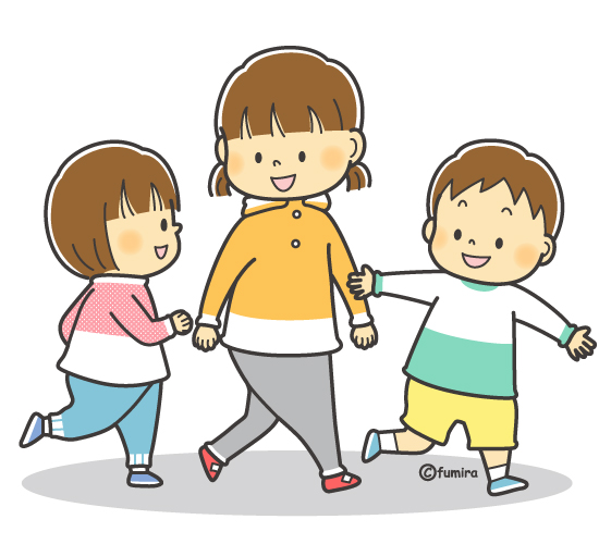 ３人であそぶ子どもたちのイラスト カラー 子供と動物のイラスト屋さん わたなべふみ