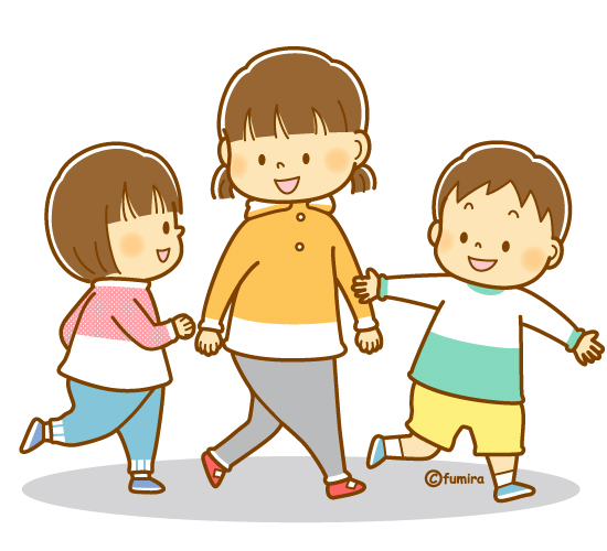 ３人であそぶ子どもたちのイラスト ソフト 子供と動物のイラスト屋さん わたなべふみ