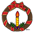 クリスマスリースキャンドル・リボン(カラー)
