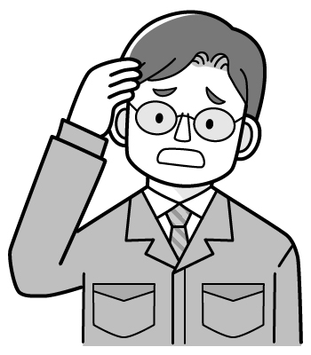 メガネをかけたお父さんイラスト（モノクロ）