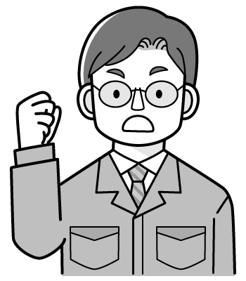 メガネをかけたお父さんイラスト（モノクロ）
