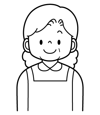 お母さんのイラスト５（ぬりえ）