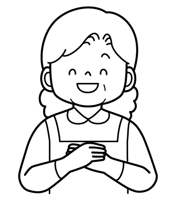 お母さんのイラスト５（ぬりえ）