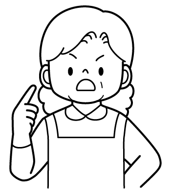 お母さんのイラスト５（ぬりえ）