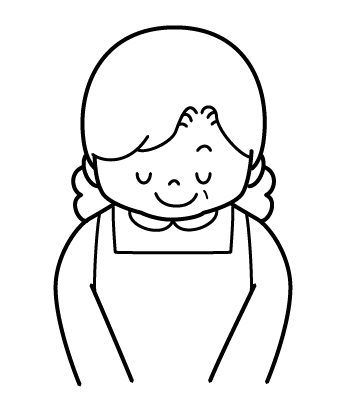 お母さんのイラスト５（ぬりえ）