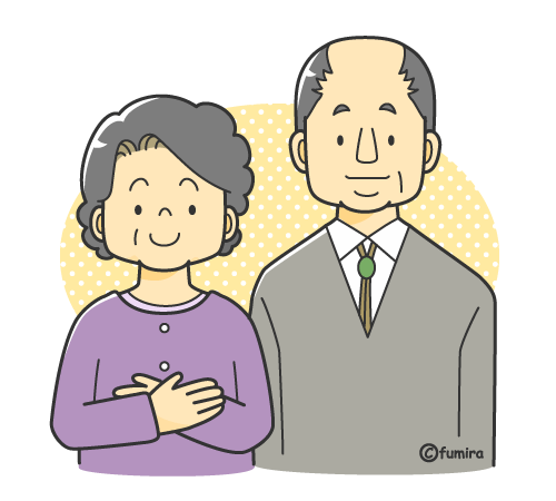 おじいさんとおばあさんのイラスト（カラー）