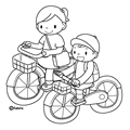 サイクリング(ぬりえ)