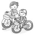 サイクリング(モノクロ)