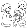 小児科診察(ぬりえ)
