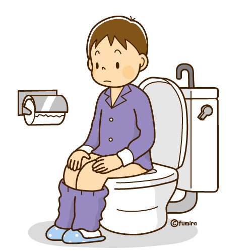 トイレに行く男の子のイラスト 洋式便座 ソフト