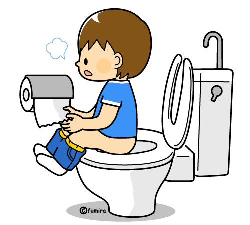 トイレに行く男の子のイラスト２ カラー