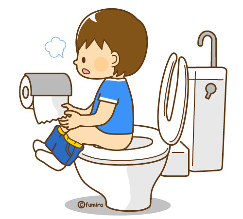 トイレに行く男の子のイラスト２ ソフト