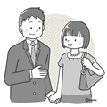 Illustration of couple who ties its hand