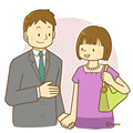 Illustration of couple who ties its hand