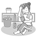 Illustration of woman relaxing in the room