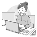 Women's illustrations to create a document on a PC