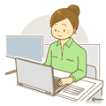 Women's illustrations to create a document on a PC