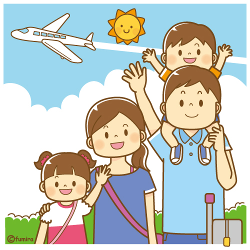 夏休み・家族旅行のイメージイラスト（ソフト）