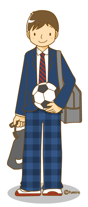 サッカーボールを持つ男子中学生（ソフト）