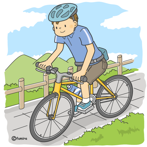 サイクリングのイラスト（カラー）