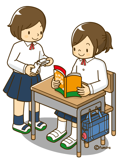 自習をする女の子 ソフト 子供と動物のイラスト屋さん わたなべふみ