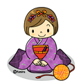 七五三着物を着た女児(カラー)