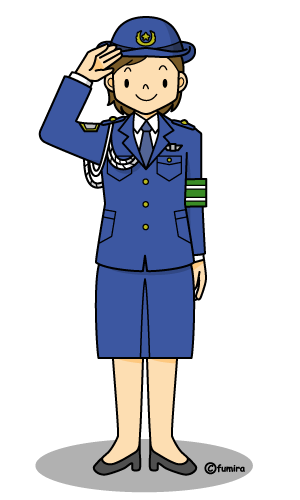 婦人警官・女性警察官のイラスト（カラー）